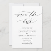 Simple Modern Calligraphy Wedding Save the Date