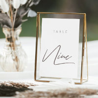 Simple Modern Calligraphy Wedding Table Number