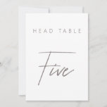 Simple Modern Calligraphy Wedding Table Number