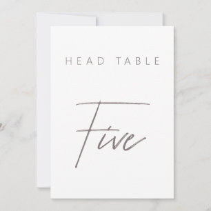 Simple Modern Calligraphy Wedding Table Number