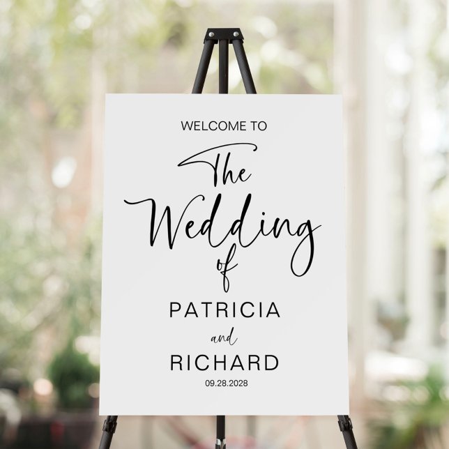 Simple Modern Calligraphy Wedding Welcome Foam Board (Creator Uploaded)