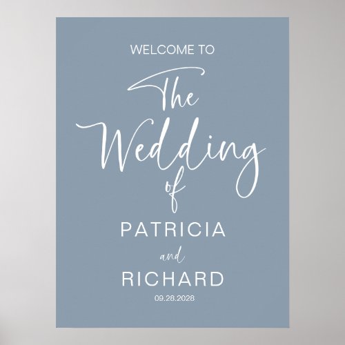 Simple Modern Calligraphy Wedding Welcome Poster