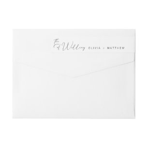 Simple Modern Calligraphy Wedding Wrap Around Label