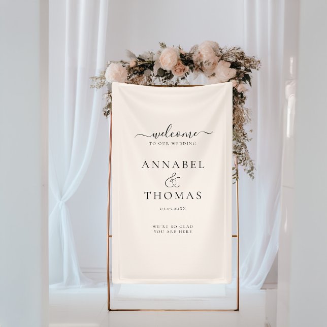Simple Modern Calligraphy "Welcome"  Wedding Banner (Creator Uploaded)