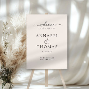 Simple Modern Calligraphy "Welcome" Wedding Foam B Foam Board
