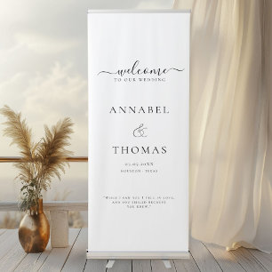 Simple Modern Calligraphy "Welcome" Wedding  Retractable Banner