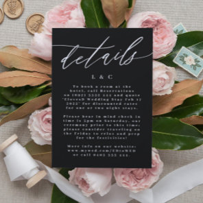 Simple Modern Calligraphy White and Black Wedding RSVP Card