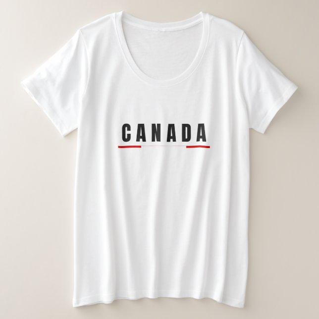 Simple Modern Canadian Canada Art Letter Souvenir  Plus Size T-Shirt (Design Front)