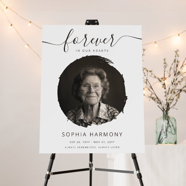 Simple Modern Celebration of Life Funeral Foam Board (In Situ (Stand))