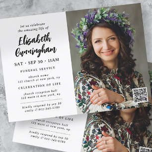 Simple Modern Celebration Of Life Funeral Invitation