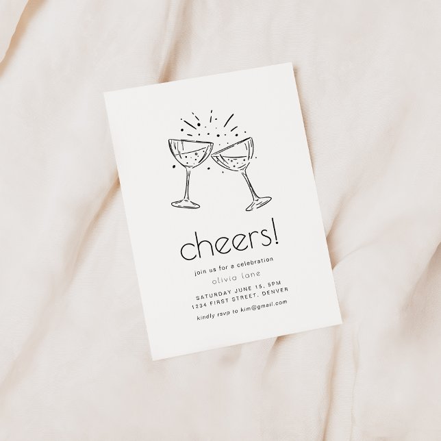 Simple Modern Cheers Party Invitation (Creator Uploaded)