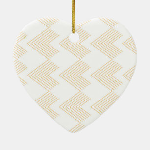 Simple, modern chevron arrow shape graphic pattern ceramic ornament