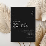 Simple Modern Chic Black and White Wedding Invitation<br><div class="desc">Modern wedding invitation featuring elegant chic design and minimalist style.</div>