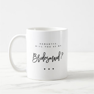 Simple Modern Chic Bridesmaid Proposal Coffee Mug