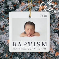 Simple Modern Chic Custom Baptism Baby Photo