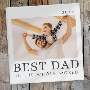 Simple Modern Chic Custom Best Dad Photo 3 Ring Binder