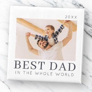 Simple Modern Chic Custom Best Dad Photo Magnet