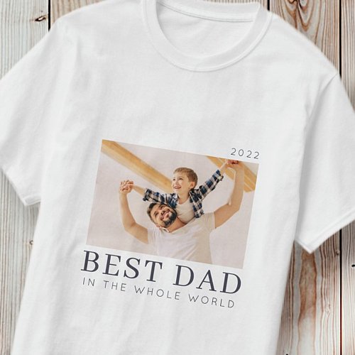 Simple Modern Chic Custom Best Dad Photo T_Shirt