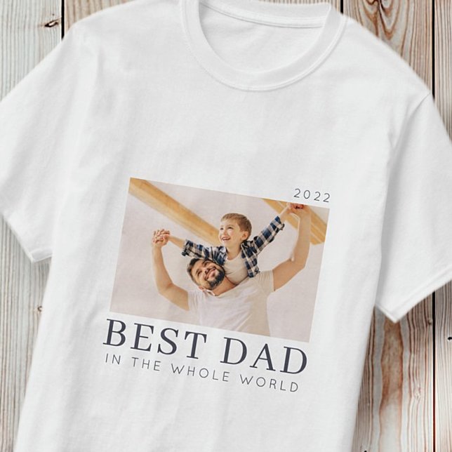Simple Modern Chic Custom Best Dad Photo T-Shirt (Creator Uploaded)