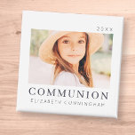 Simple Modern Chic Custom First Communion Photo Magnet<br><div class="desc">Design is composed of modern chic typography with sans serif and serif font. Add a custom photo of your son/daughter and year.</div>