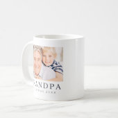 Simple Modern Chic Custom Grandpa Photo Holiday Coffee Mug (Front Left)