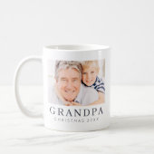 Simple Modern Chic Custom Grandpa Photo Holiday Coffee Mug (Left)