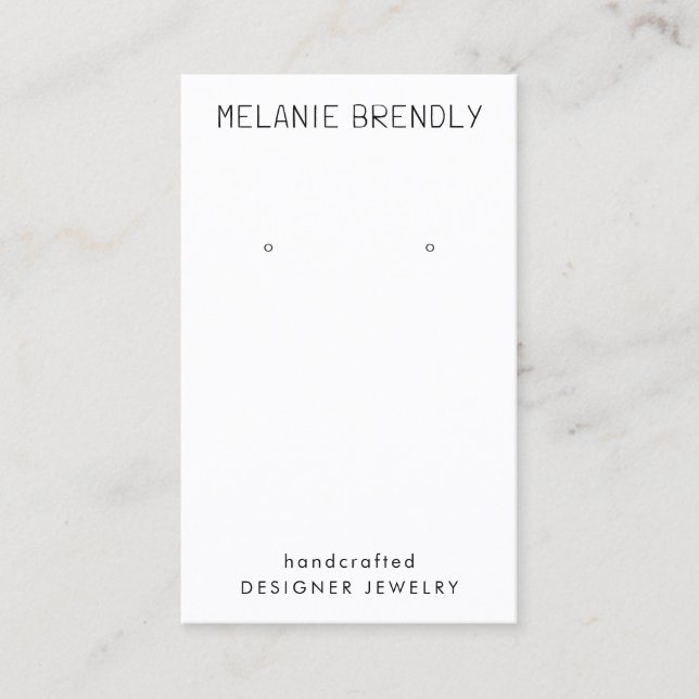 Simple Modern Chic Jewelry Earring Display Business Card (Front)