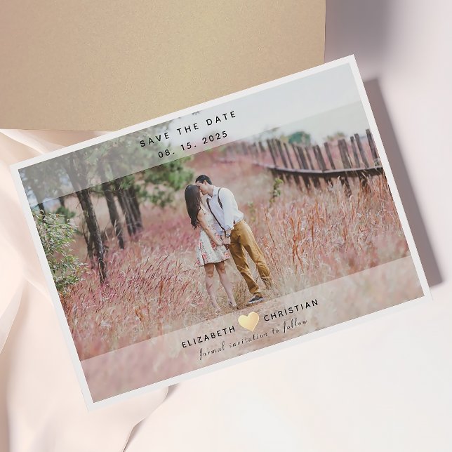 Simple Modern Chic Photo Wedding Save The Date (Creator Uploaded)
