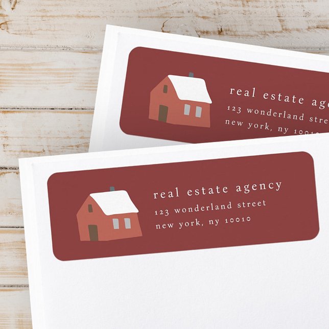 Simple Modern Chic Real Estate Business Address Label (Creator Uploaded)