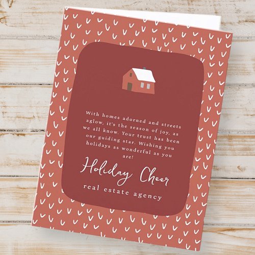 Simple Modern Chic Real Estate Business Holiday Card