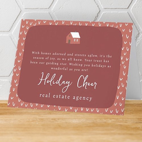 Simple Modern Chic Real Estate Business Holiday Card