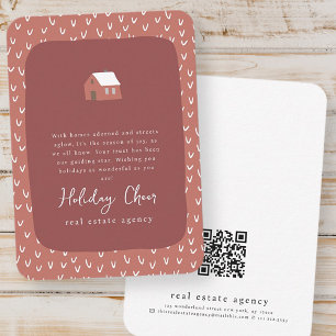 Simple Modern Chic Real Estate Business Holiday Note Card