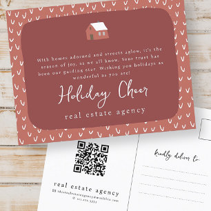 Simple Modern Chic Real Estate Business Holiday Postcard