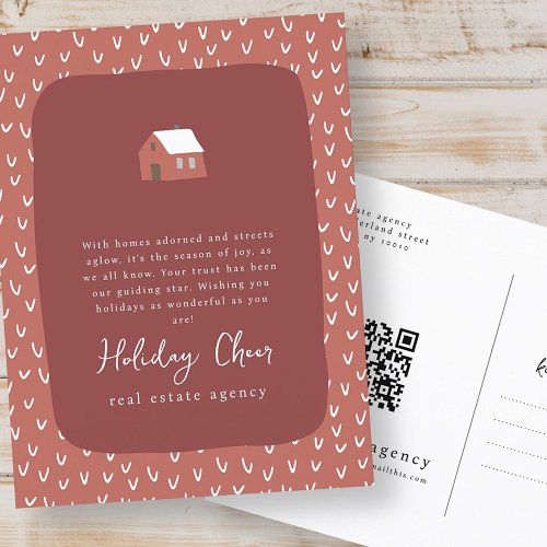 Simple Modern Chic Real Estate Business Holiday Postcard