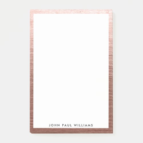 Simple Modern Chic Rose Gold Copper Brushed Metal Post_it Notes