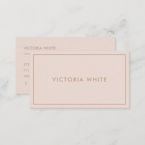 Simple Modern Chic Unique Professional Pale Blush Business Card