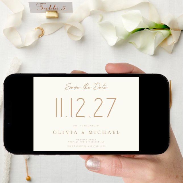 Simple Modern Chic Wedding Non-Photo Save The Date (Front Digital)
