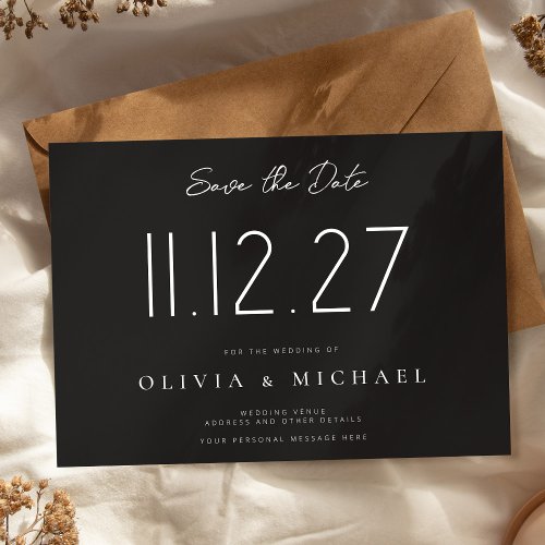 Simple Modern Chic Wedding Non_Photo Save The Date