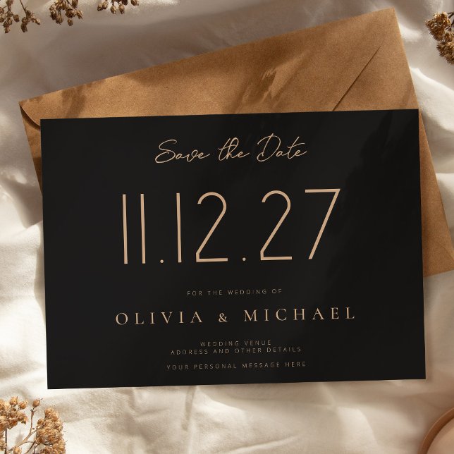 Simple Modern Chic Wedding Non-Photo Save The Date (Creator Uploaded)