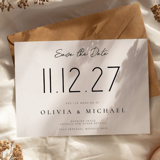Simple Modern Chic Wedding Non-Photo Save The Date (Creator Uploaded)