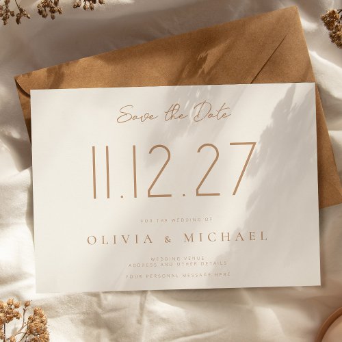 Simple Modern Chic Wedding Non_Photo Save The Date