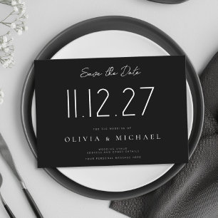 Simple Modern Chic Wedding Non-Photo Save The Date
