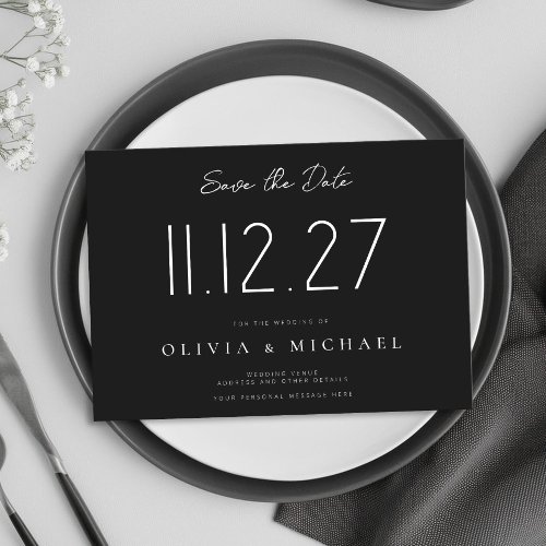 Simple Modern Chic Wedding Non_Photo Save The Date