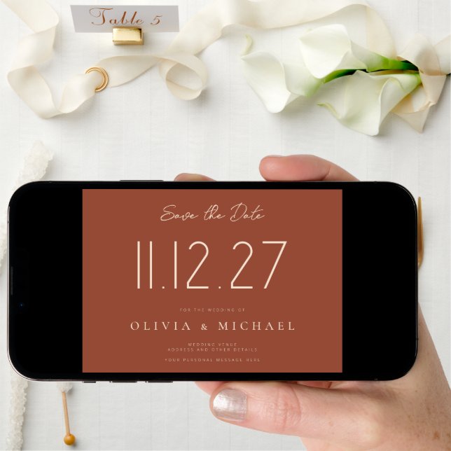 Simple Modern Chic Wedding Non-Photo Save The Date (Front Digital)