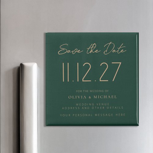 Simple Modern Chic Wedding Non_Photo Save The Date Magnet