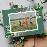 Simple Modern Christmas Alternate Greeting Photo Holiday Card<br><div class="desc">Replace with your photo inside the holiday border and christmas greenery foliage and wish your friends and family - a happy holiday,  happy new year or any custom text or alternate greeting...  See also matching envelopes and stickers</div>