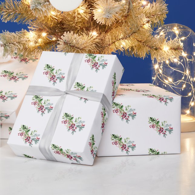 Simple Modern Christmas Botanicals Holiday Wrapping Paper (Holidays)