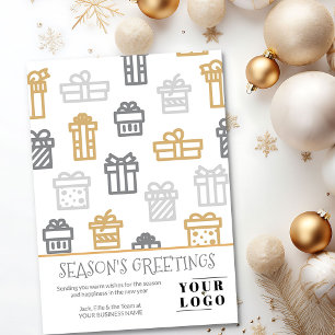 Simple Modern Christmas Gift Custom Logo Holiday Card