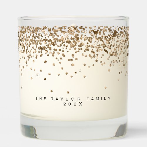 Simple Modern Christmas Gold Glitter Confetti  Scented Candle