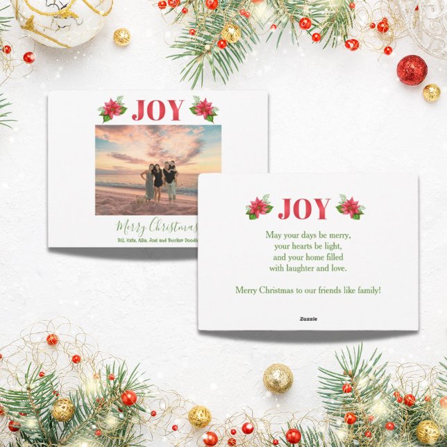 Simple Modern Christmas Holiday Joy Family Photo (Simple, minimal, and modern yet expresses warm Christmas wishes for family and friends)